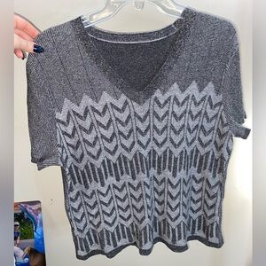 Tapestry sweater knit shirt blouse